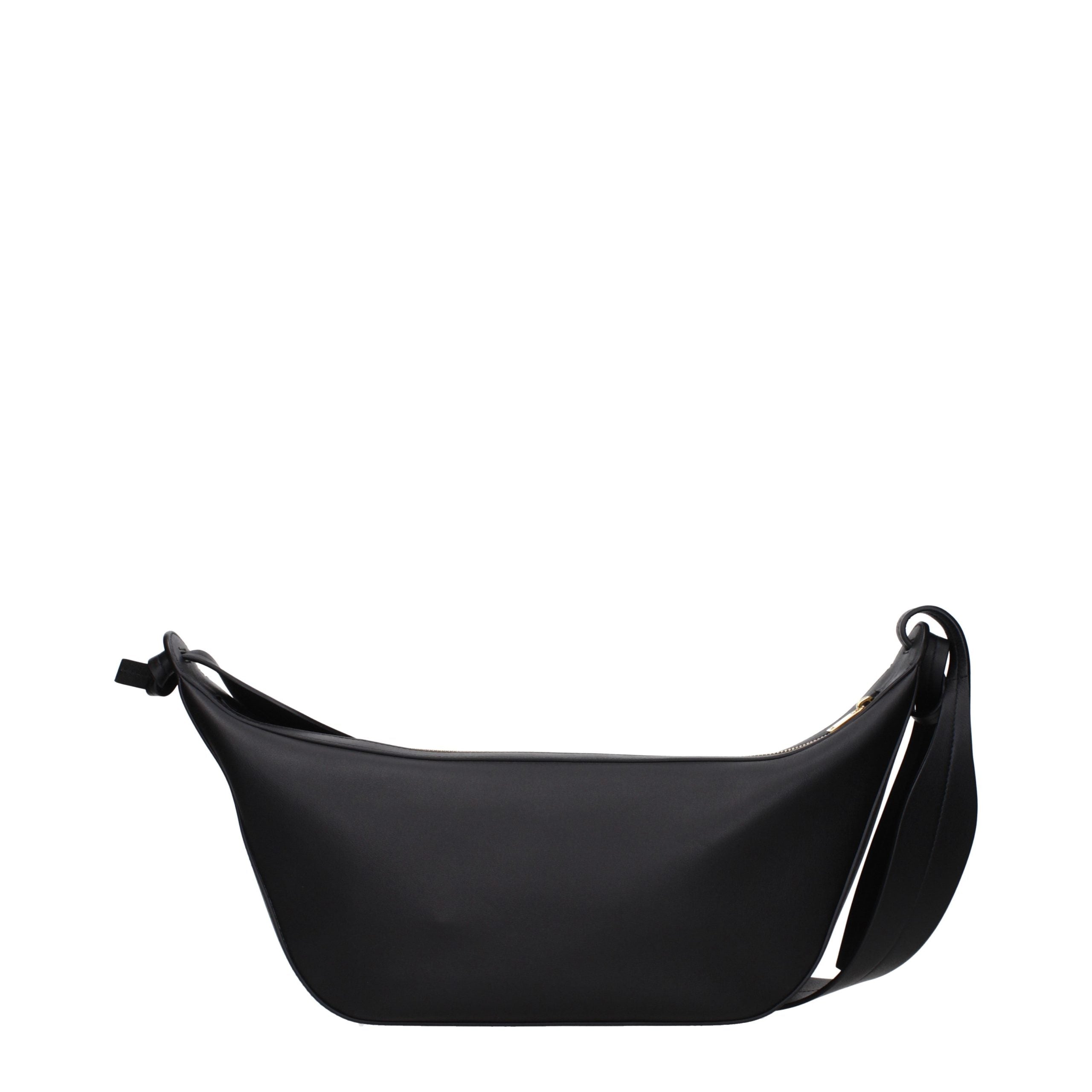 Jil Sander Schwarze Leder Umhängetasche