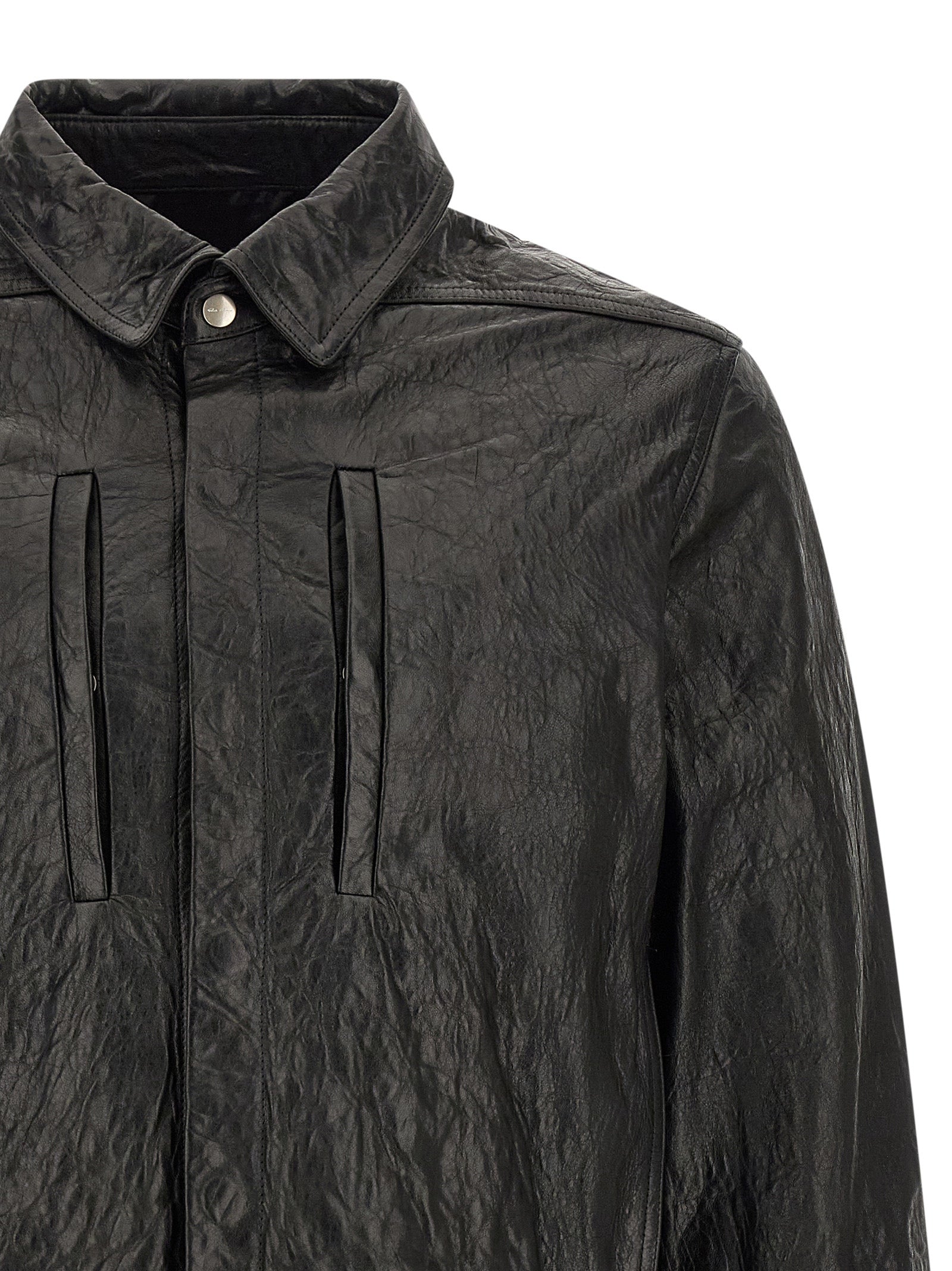 Rick Owens Schwarze Lammlederjacke