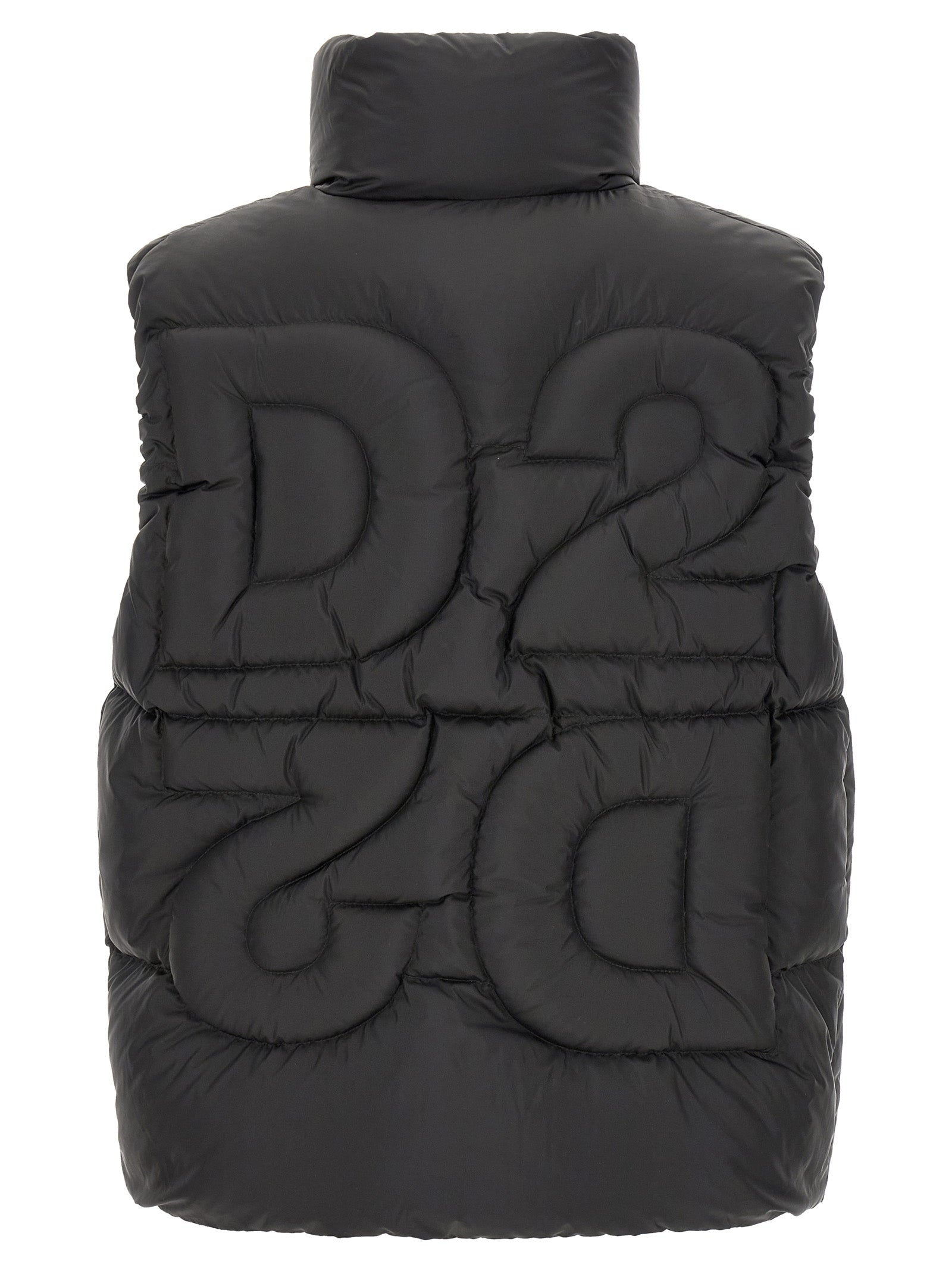 Dsquared² Schwarze ärmellose Jacke aus Polyester