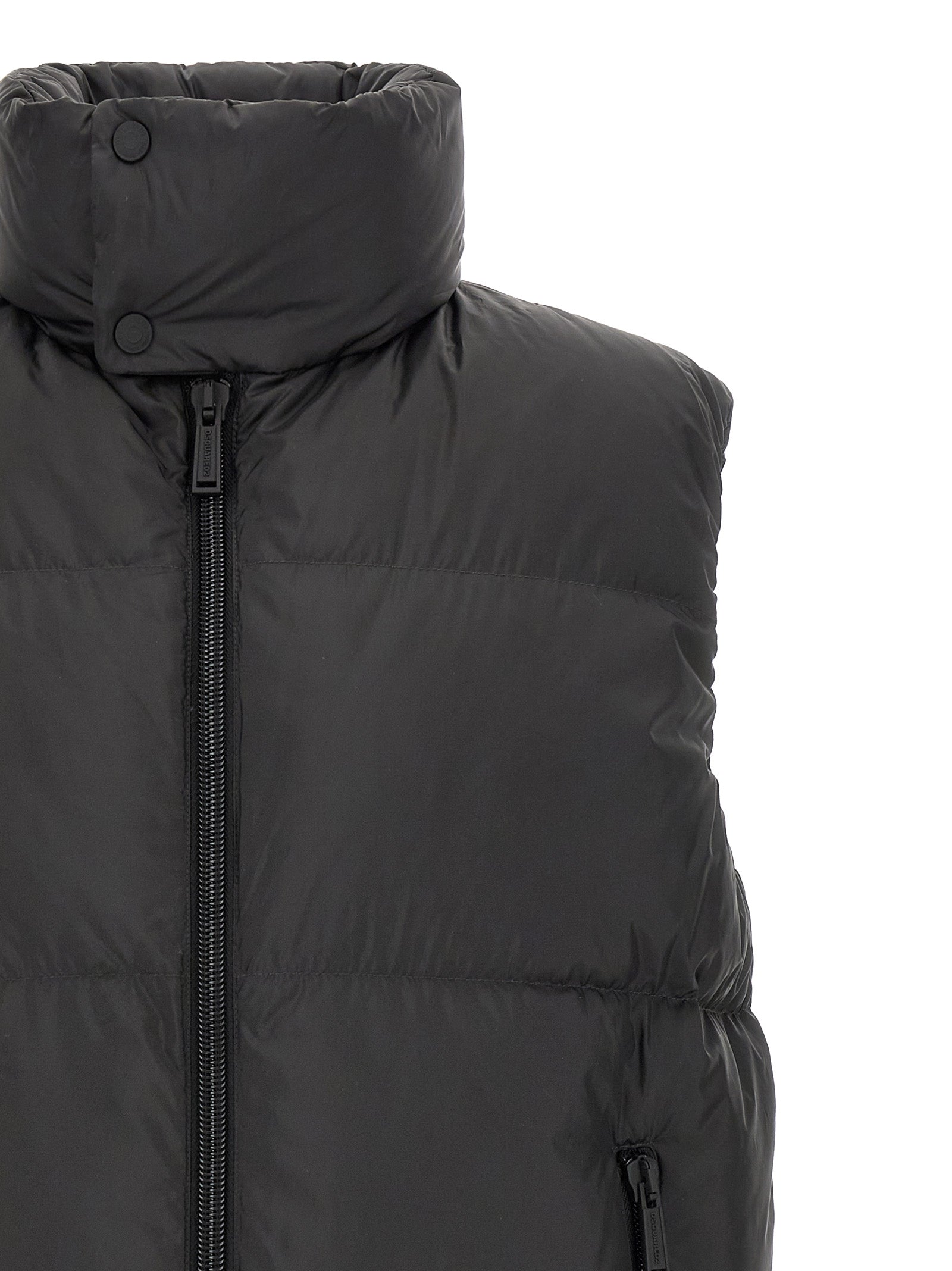 Dsquared² Schwarze ärmellose Jacke aus Polyester