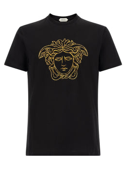 Versace Schwarzes Baumwoll-T-Shirt