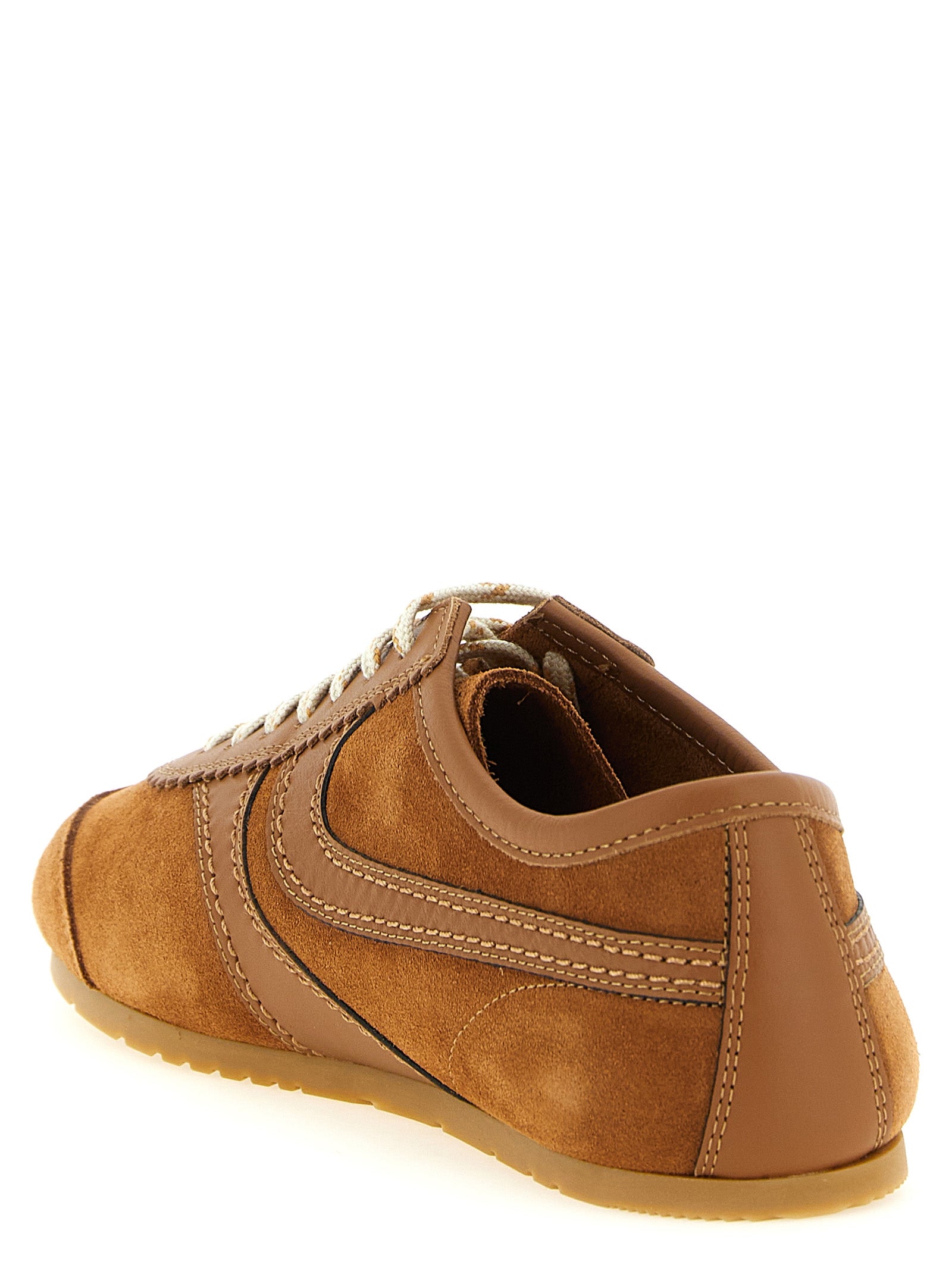 Dries Van Noten Sneakers aus braunem Kalbsleder