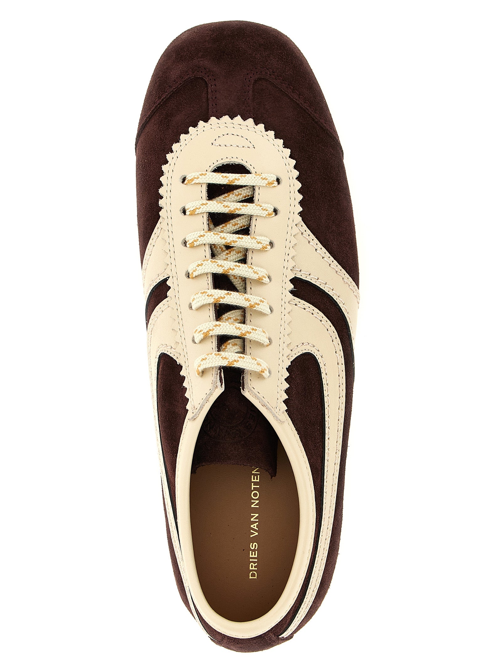 Dries Van Noten Mehrfarbige Kalbsleder-Sneaker mit niedrigem Schaft