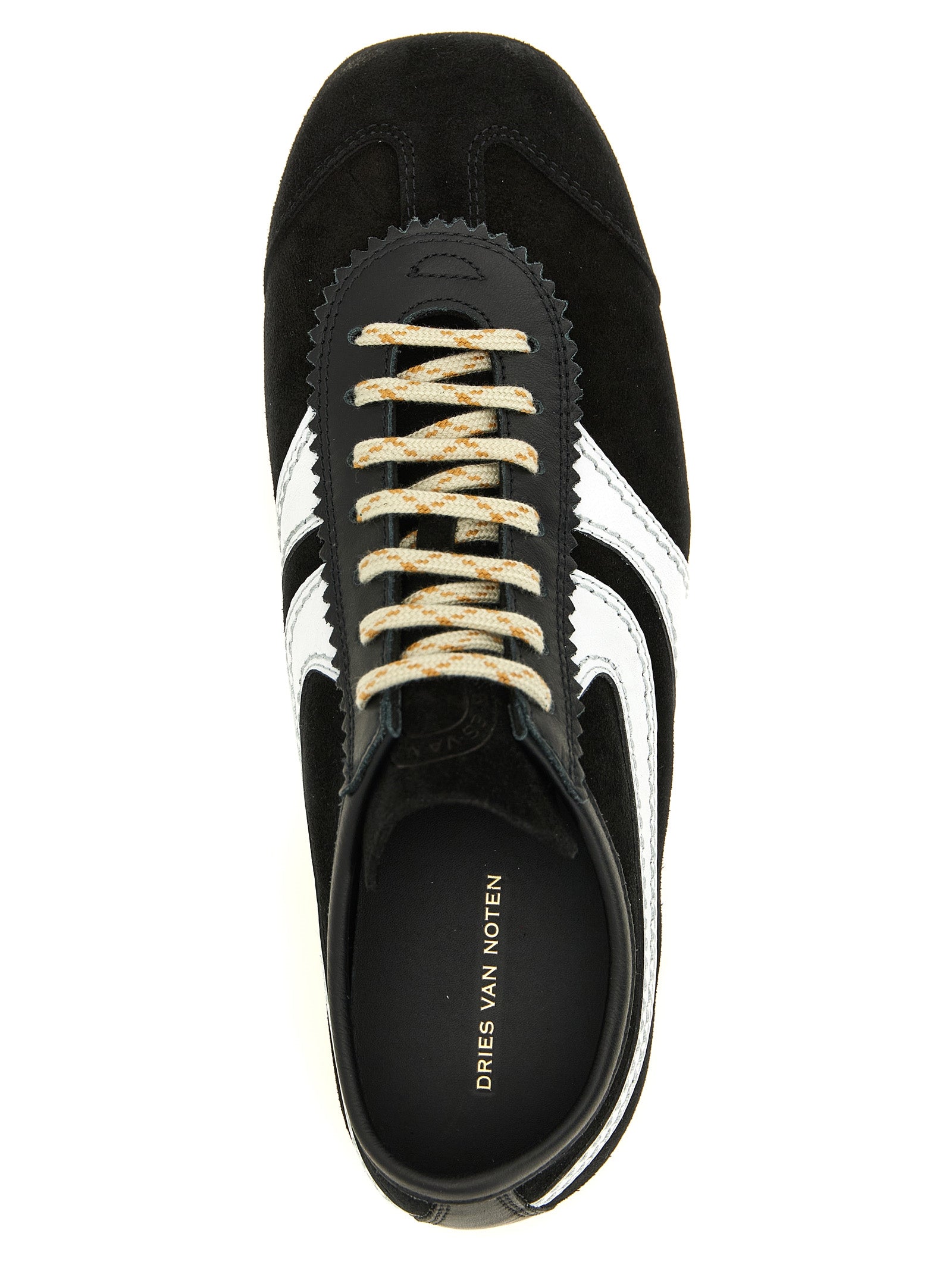 Dries Van Noten Zweifarbige Kalbsleder-Sneaker im Athletic-Stil