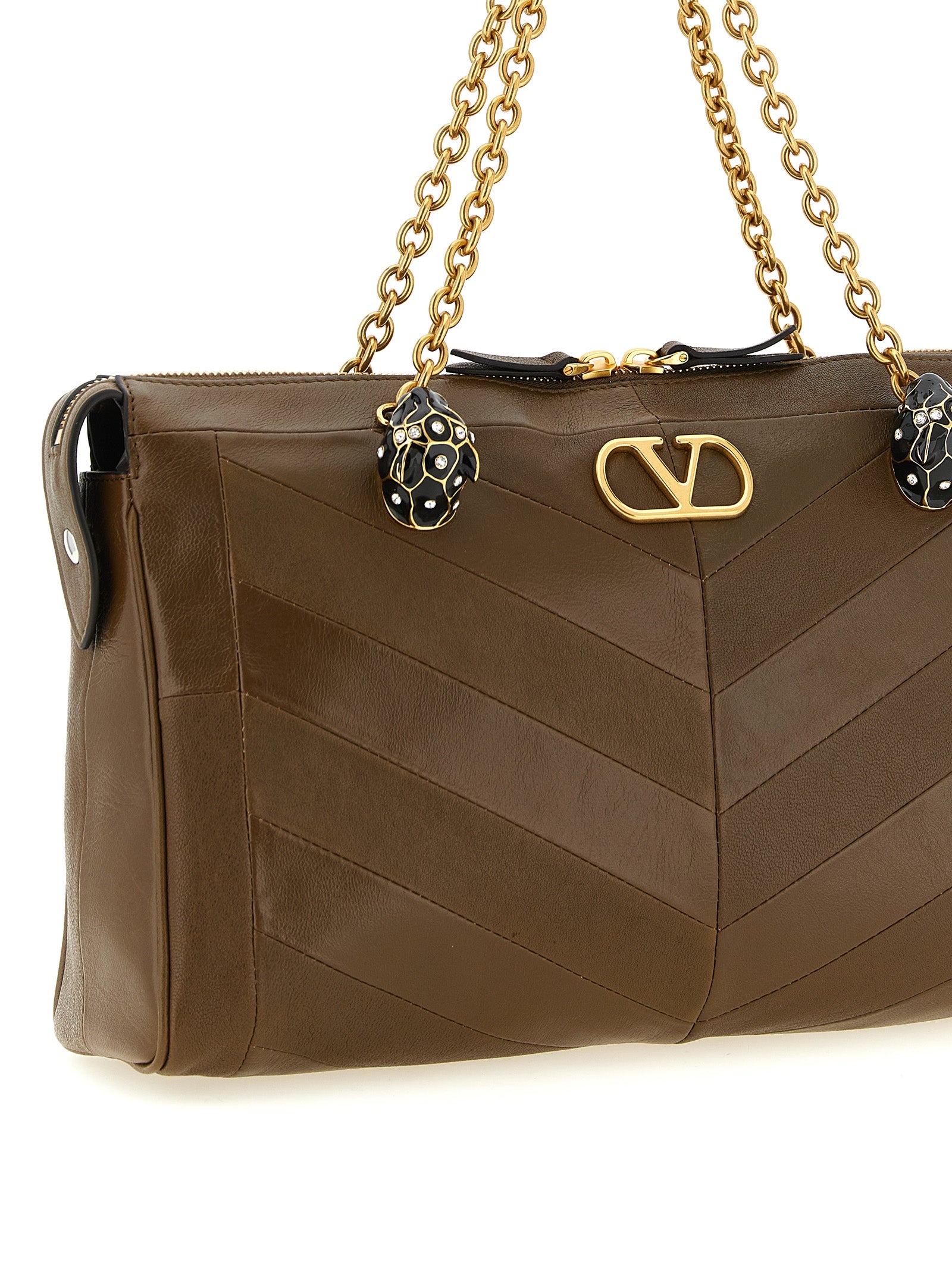 Valentino Garavani Schultertasche aus braunem Lammleder