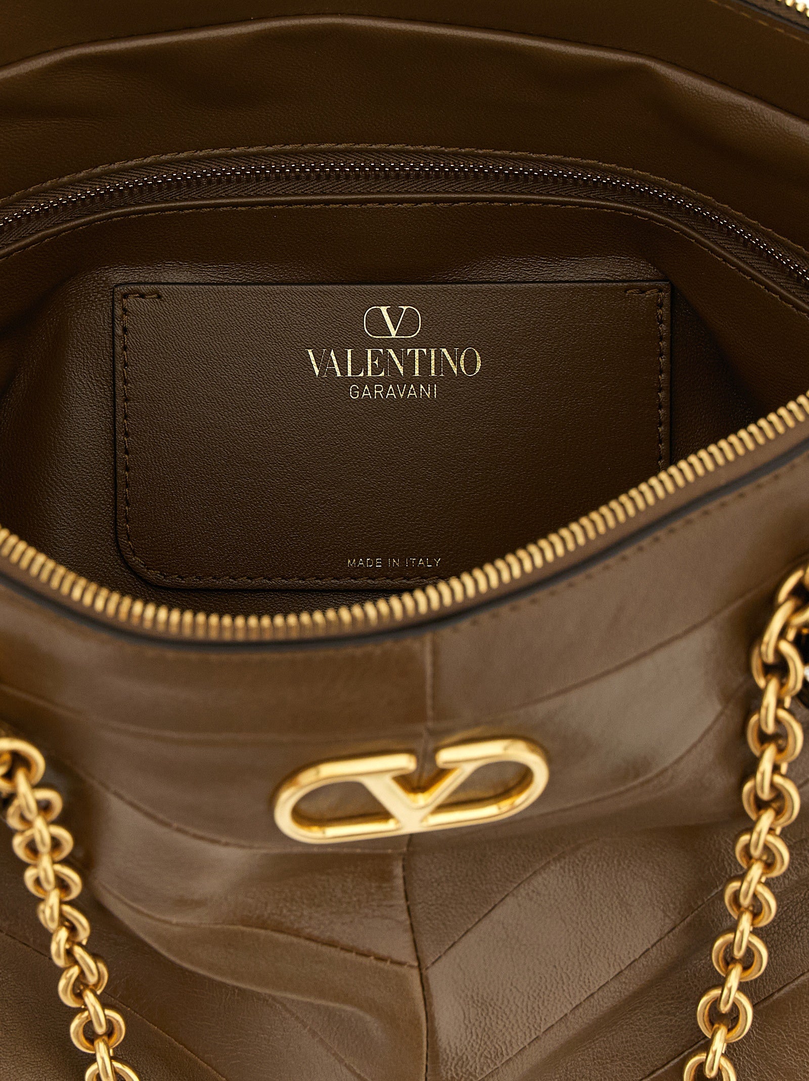 Valentino Garavani Schultertasche aus braunem Lammleder