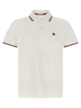 Moncler Weißes Poloshirt aus Baumwolle