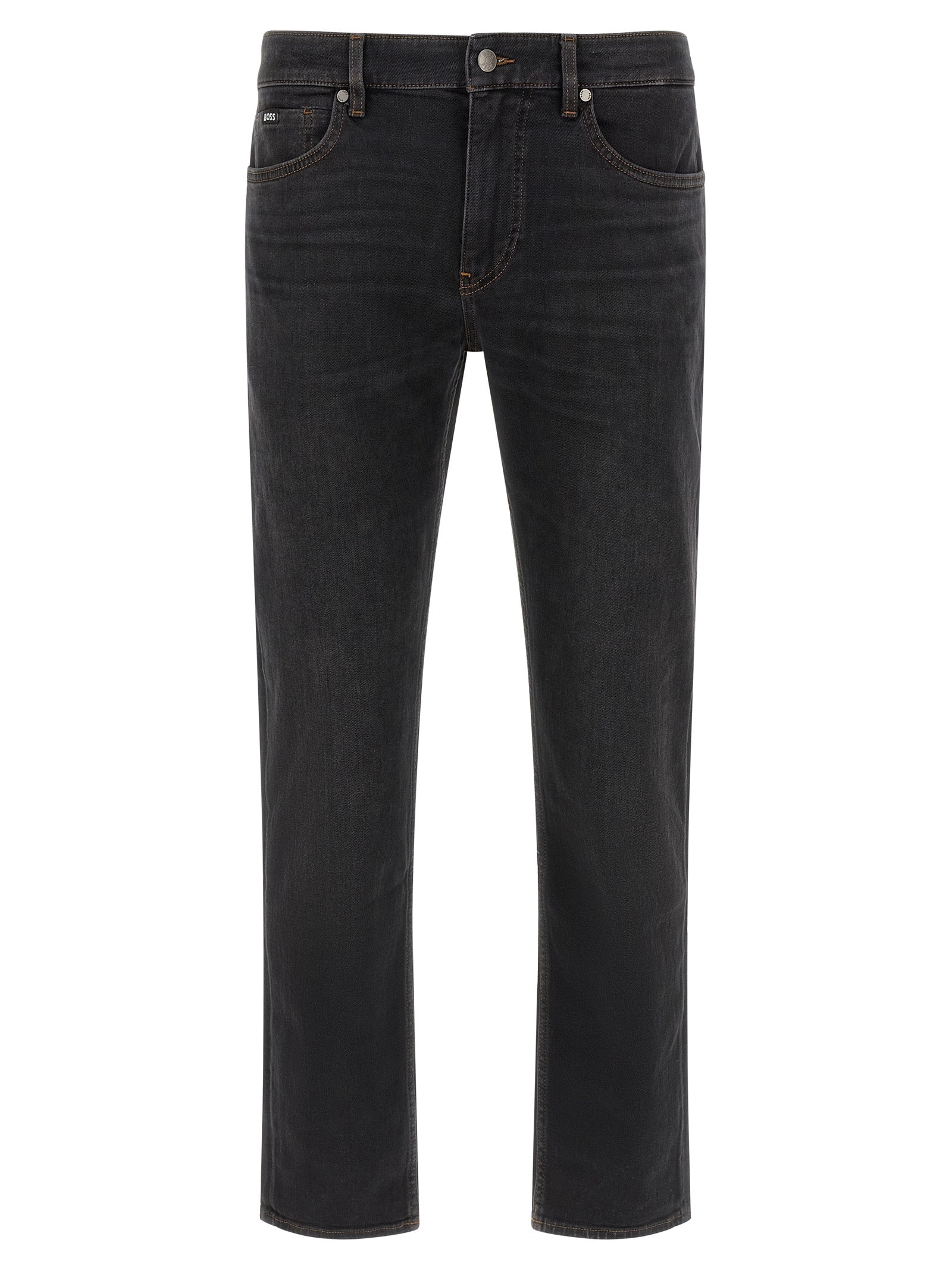 Hugo Boss Schwarze Baumwoll-Jeans mit geradem Bein