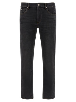 Hugo Boss Schwarze Baumwoll-Jeans mit geradem Bein