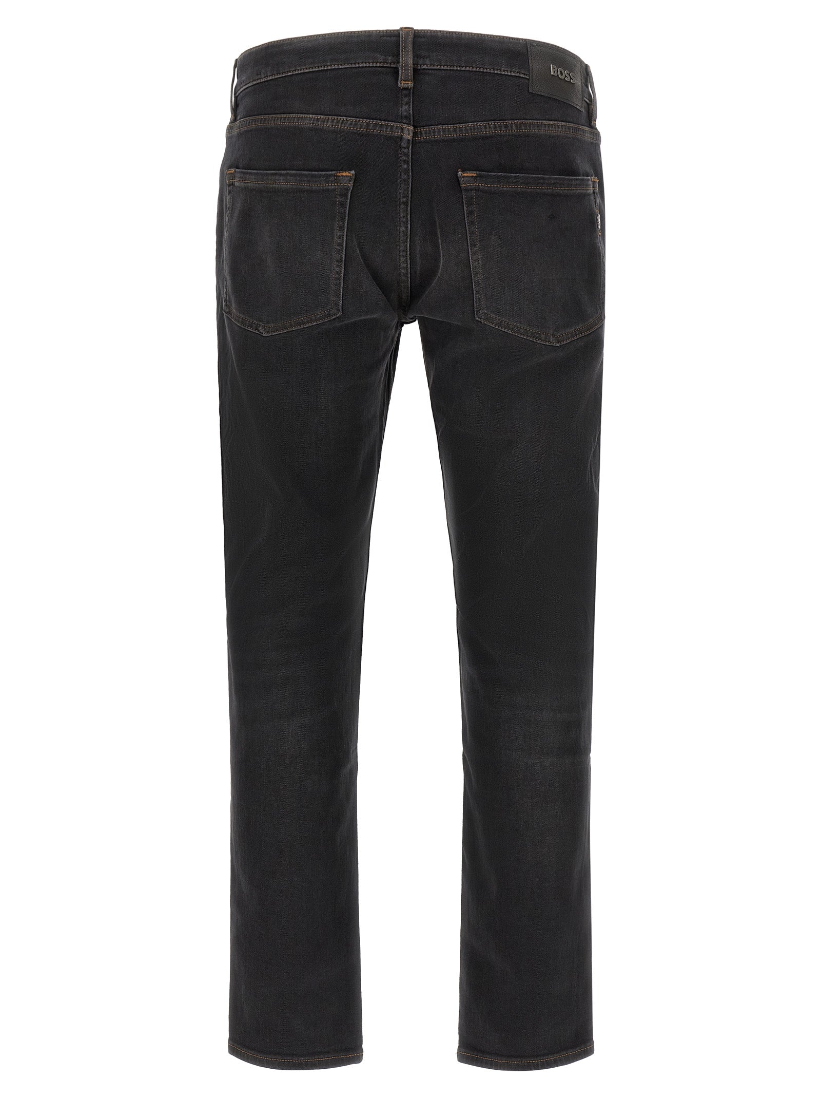 Hugo Boss Schwarze Baumwoll-Jeans mit geradem Bein