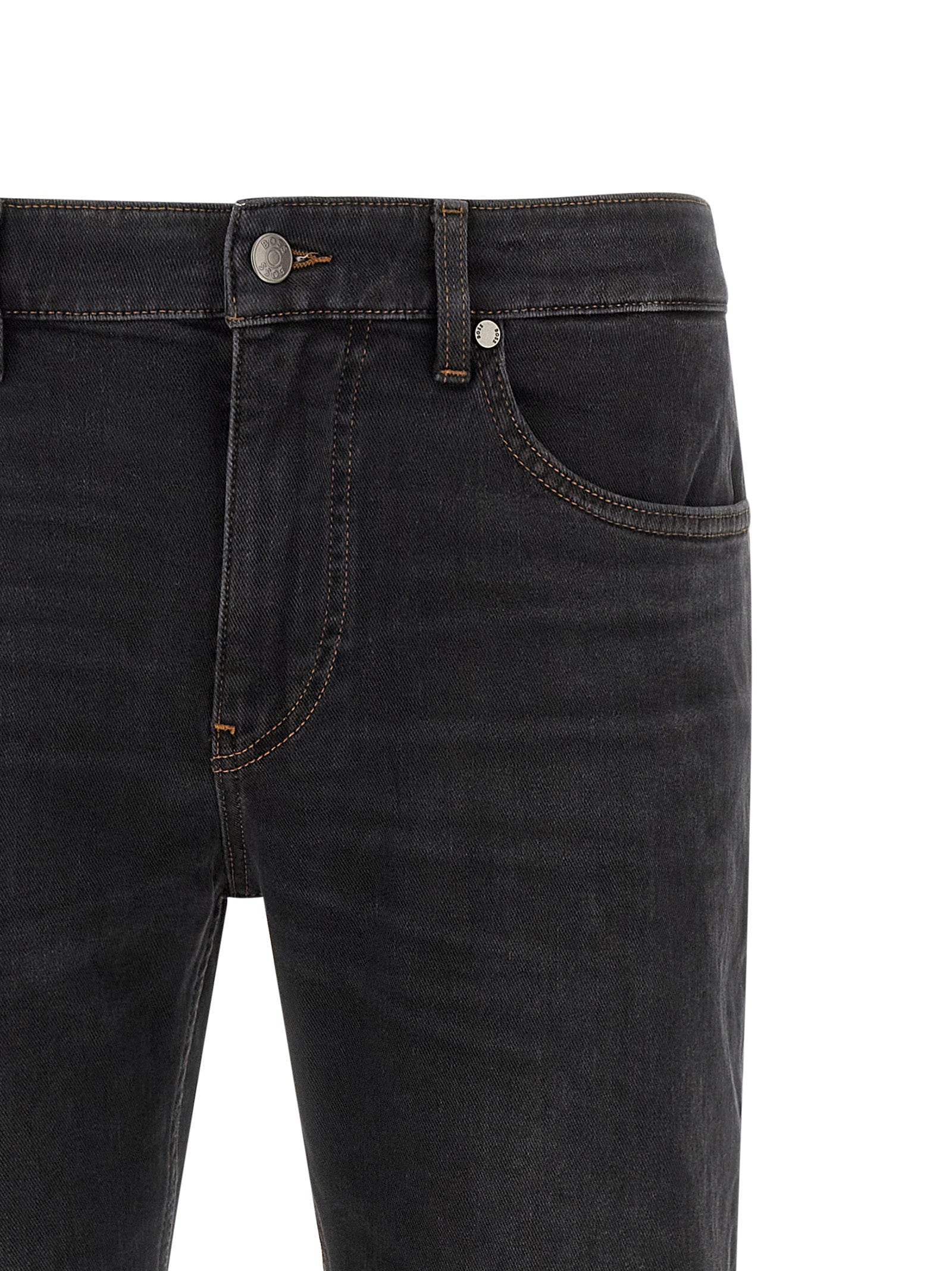 Hugo Boss Schwarze Baumwoll-Jeans mit geradem Bein