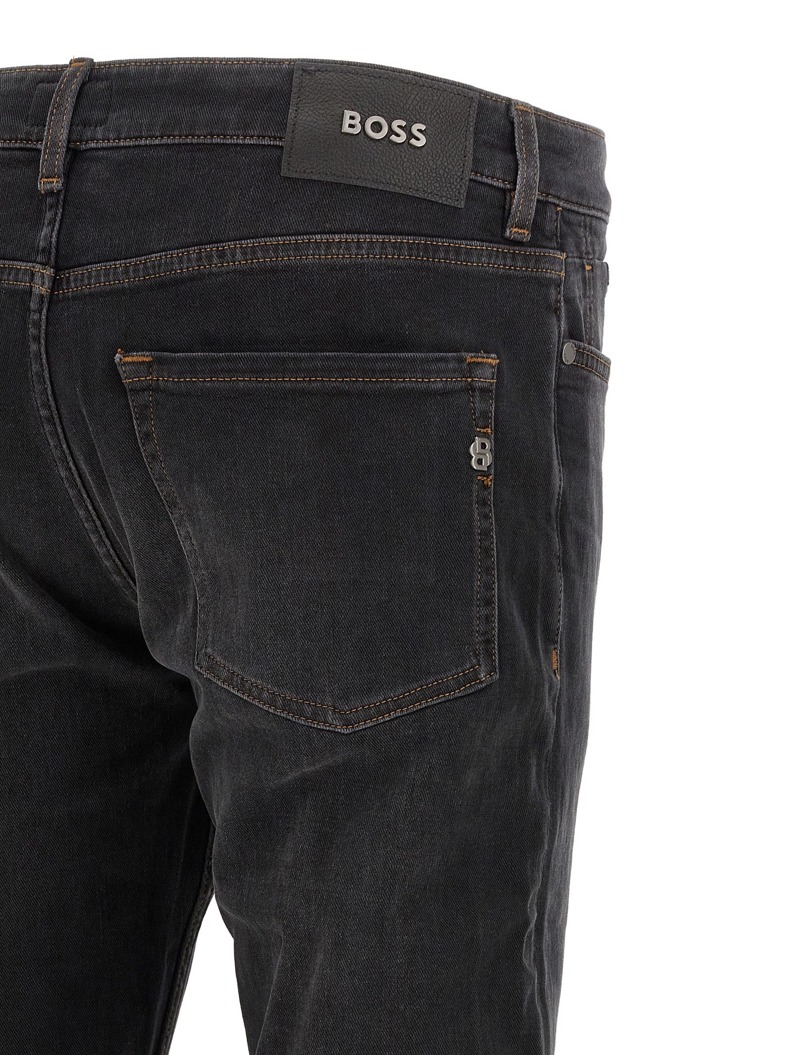 Hugo Boss Schwarze Baumwoll-Jeans mit geradem Bein