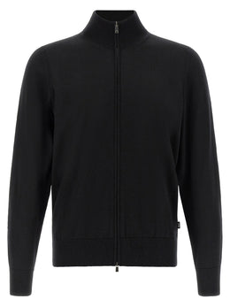 Hugo Boss Schwarzer Cardigan aus Schurwolle