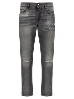 Dolce & Gabbana Graue Jeans aus Baumwolle