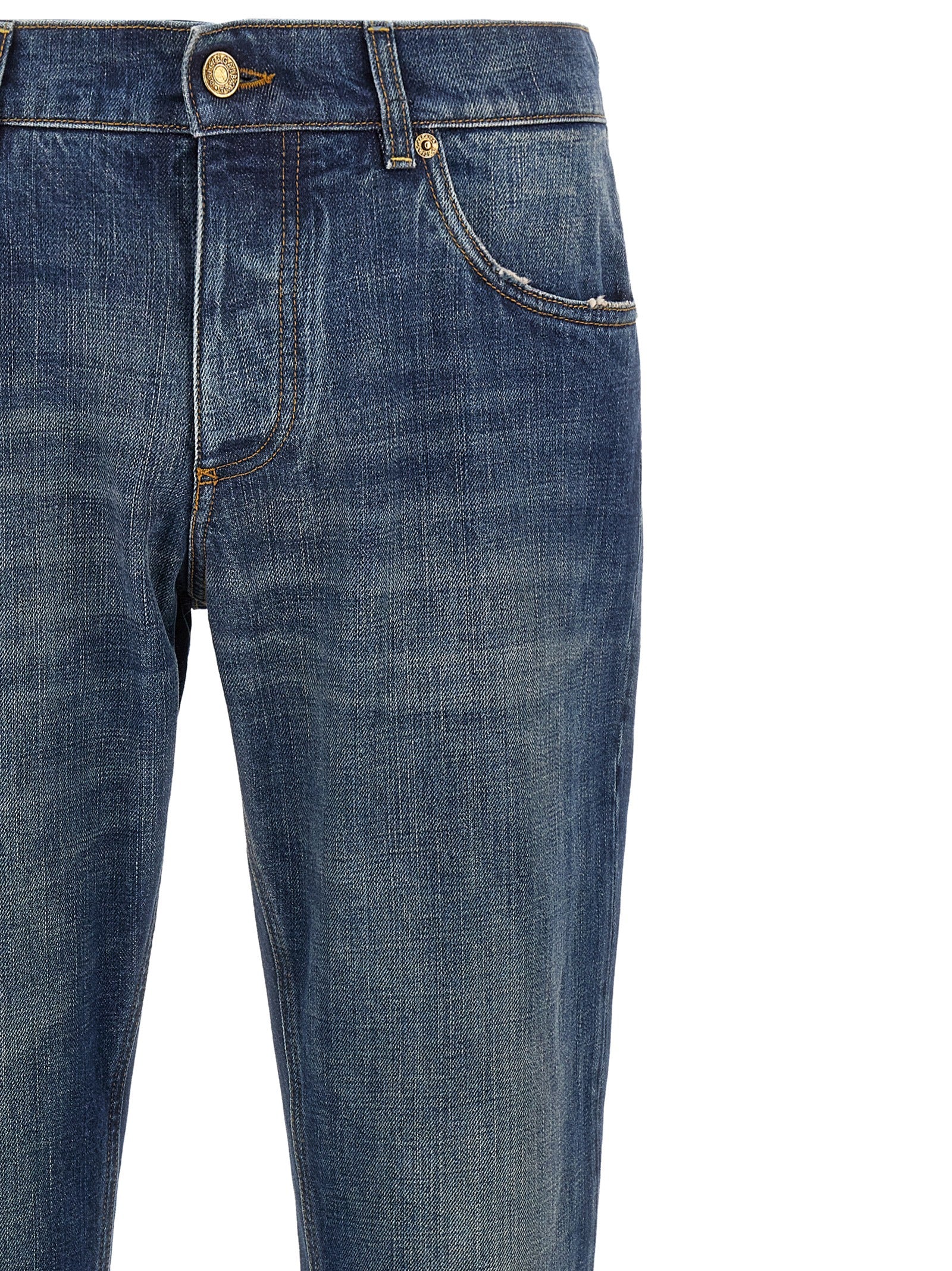 Dolce & Gabbana Blaue Jeans aus Baumwolle im geraden Schnitt