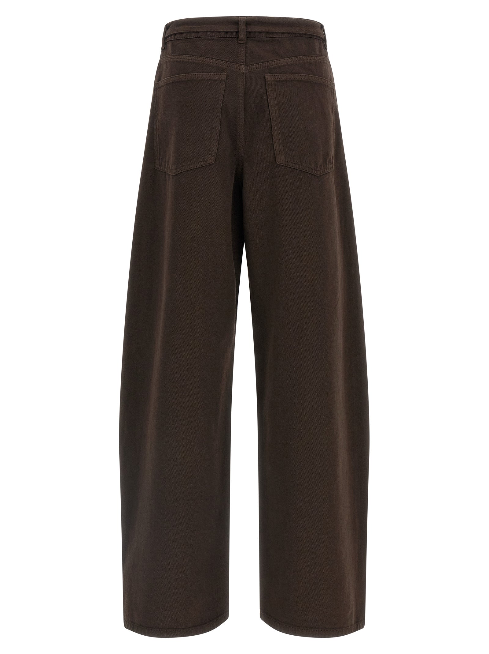 Twinset Braune Baumwoll-Jeans mit hoher Taille