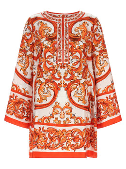 Dolce & Gabbana Orange Seiden-Minikleid
