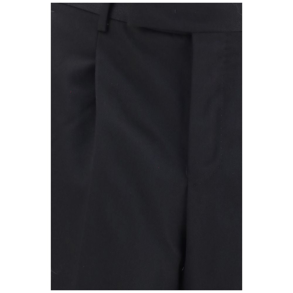 PT Torino Schwarze Wollhose Oves Aries Casual Pants