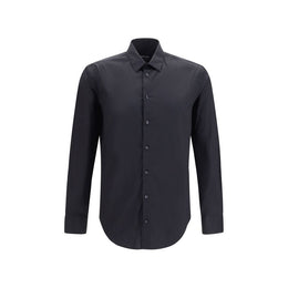 Giorgio Armani Schwarzes Baumwollhemd