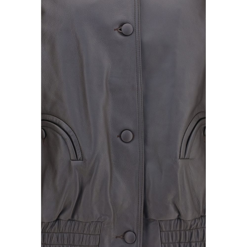 Blazé Milano Schwarze Lammleder Bomberjacke Ovis Aries Aries