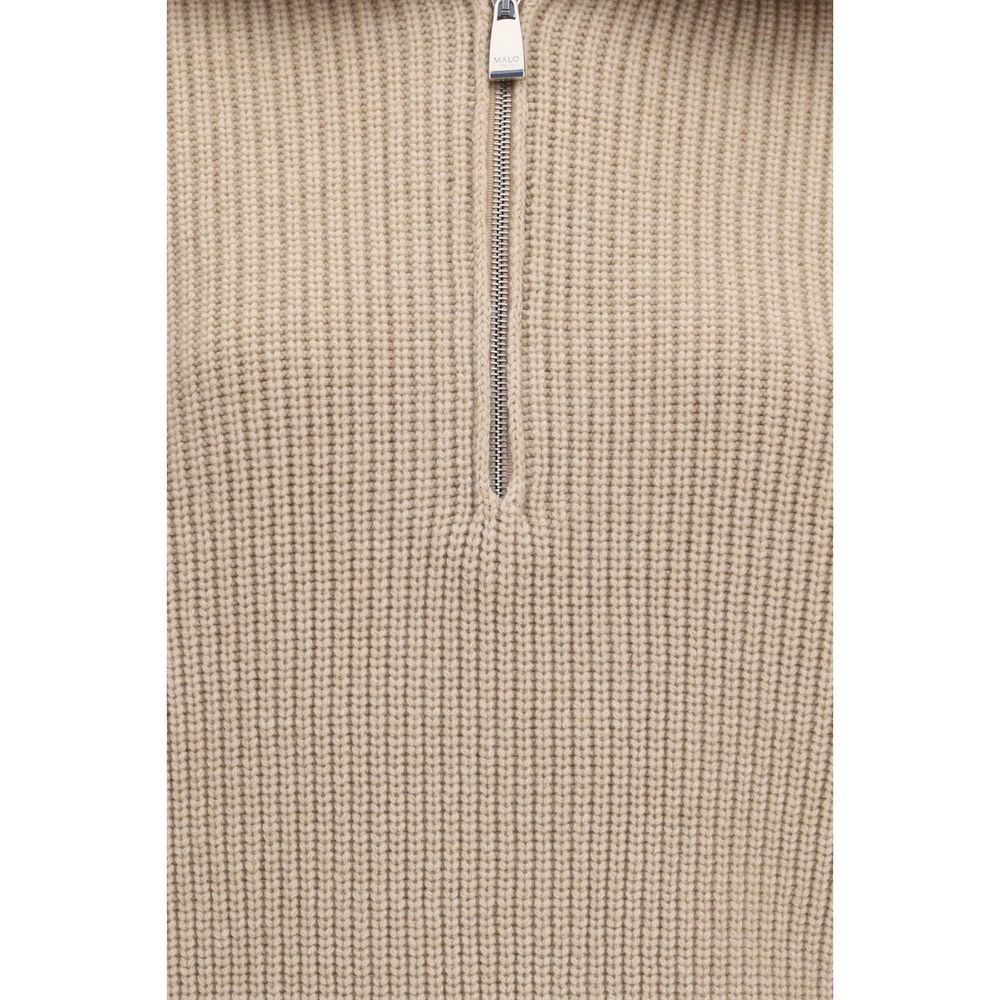 Malo Beige Kaschmir-Poloshirt