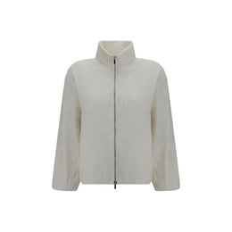 Gongdid Design Weiße Polyester-Jacke in voller Länge