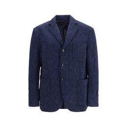 Etro Blaue Jacke aus Lammwolle Aries