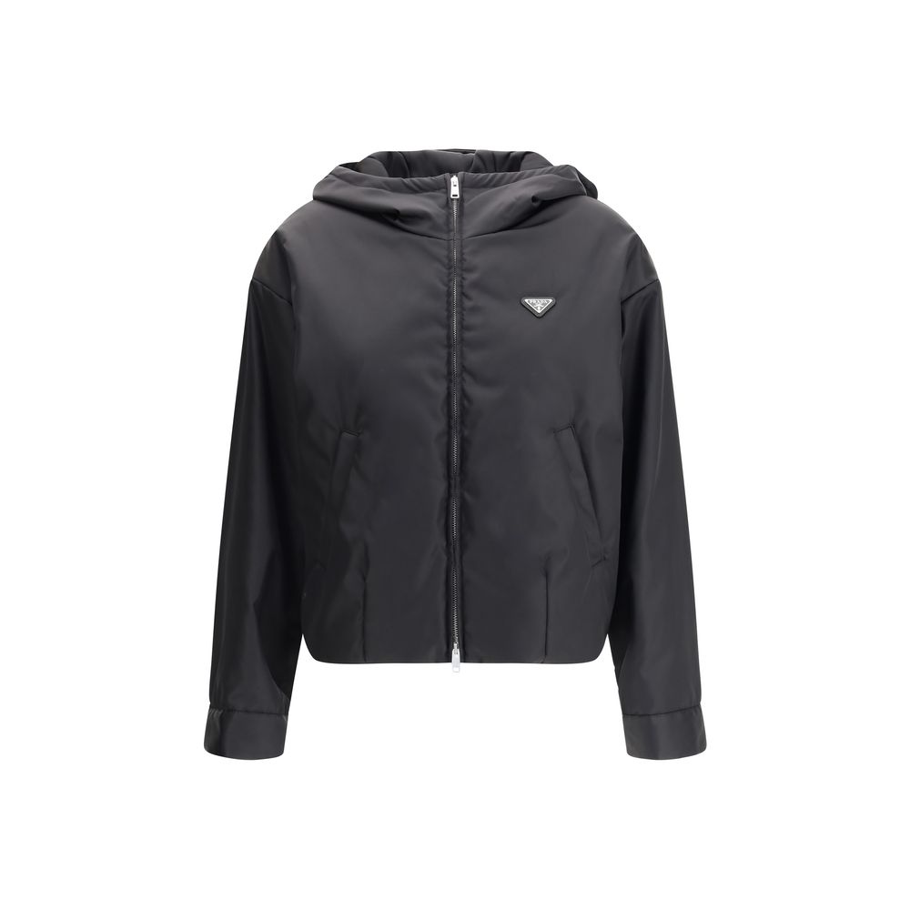 Prada Schwarze Shell-Jacke aus recyceltem Polyamid