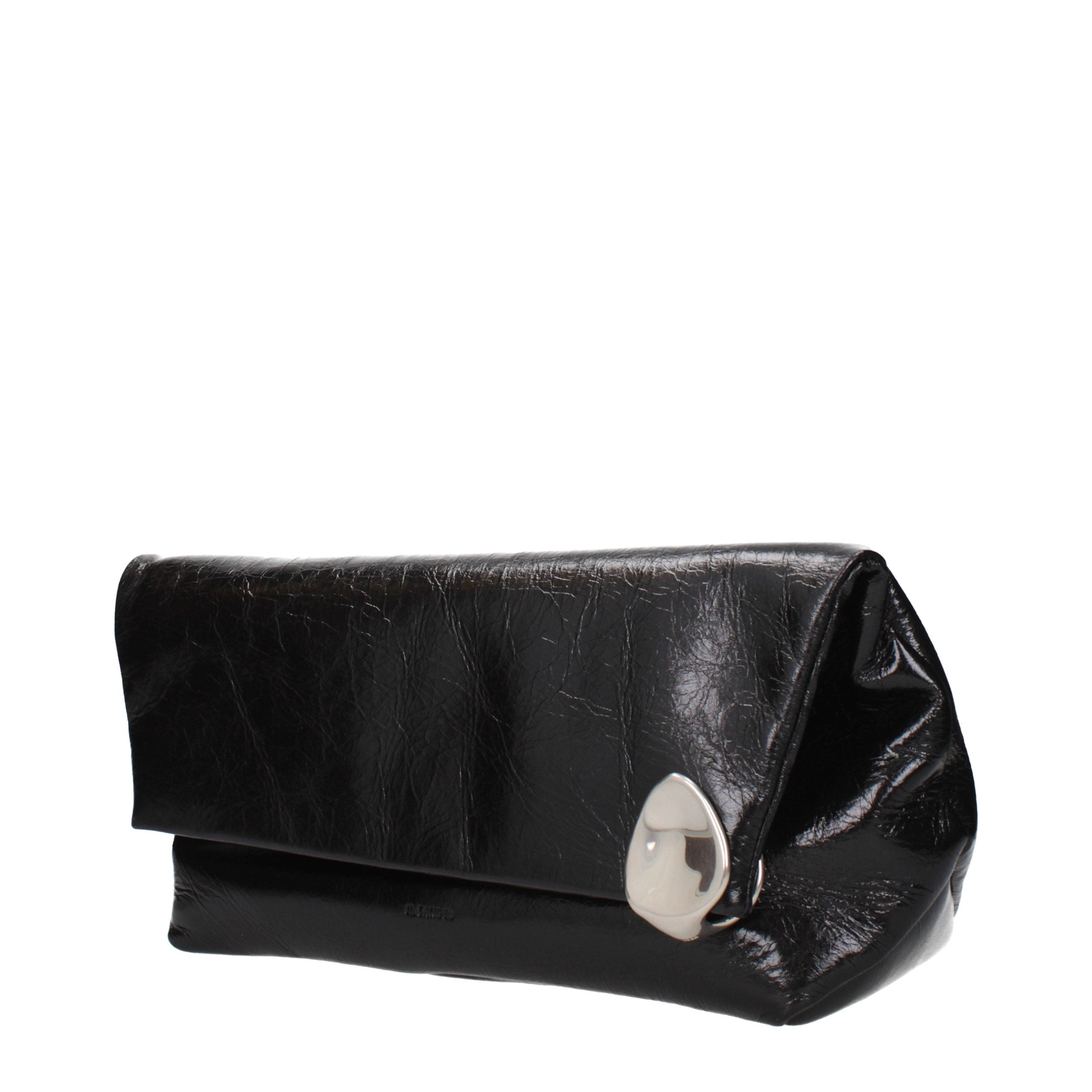 Jil Sander Schwarze Leder-Clutch
