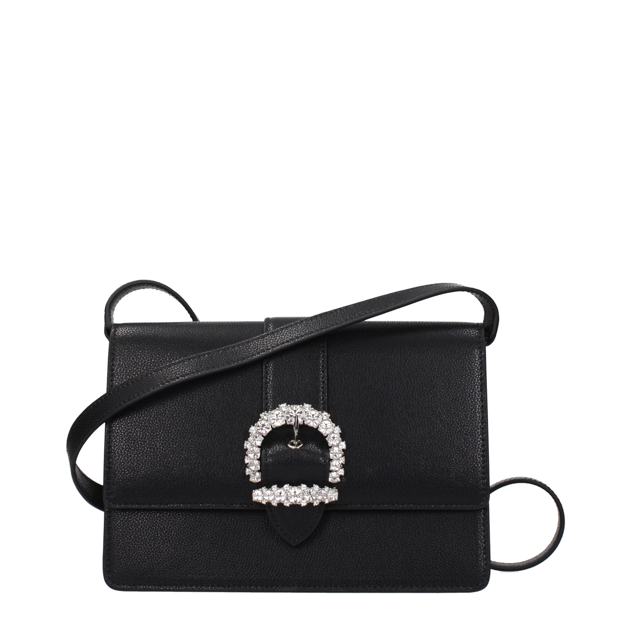 Jimmy Choo Schwarze Leder Umhängetasche