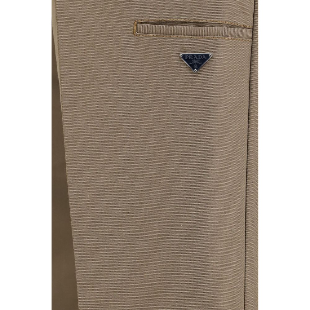 Prada Braune Baumwollhose für die Freizeit