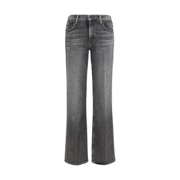 Mother Denim Graue Bootcut-Jeans aus Baumwolle