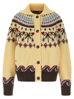 Alanui Mehrfarbige Strickjacke aus reiner Schurwolle