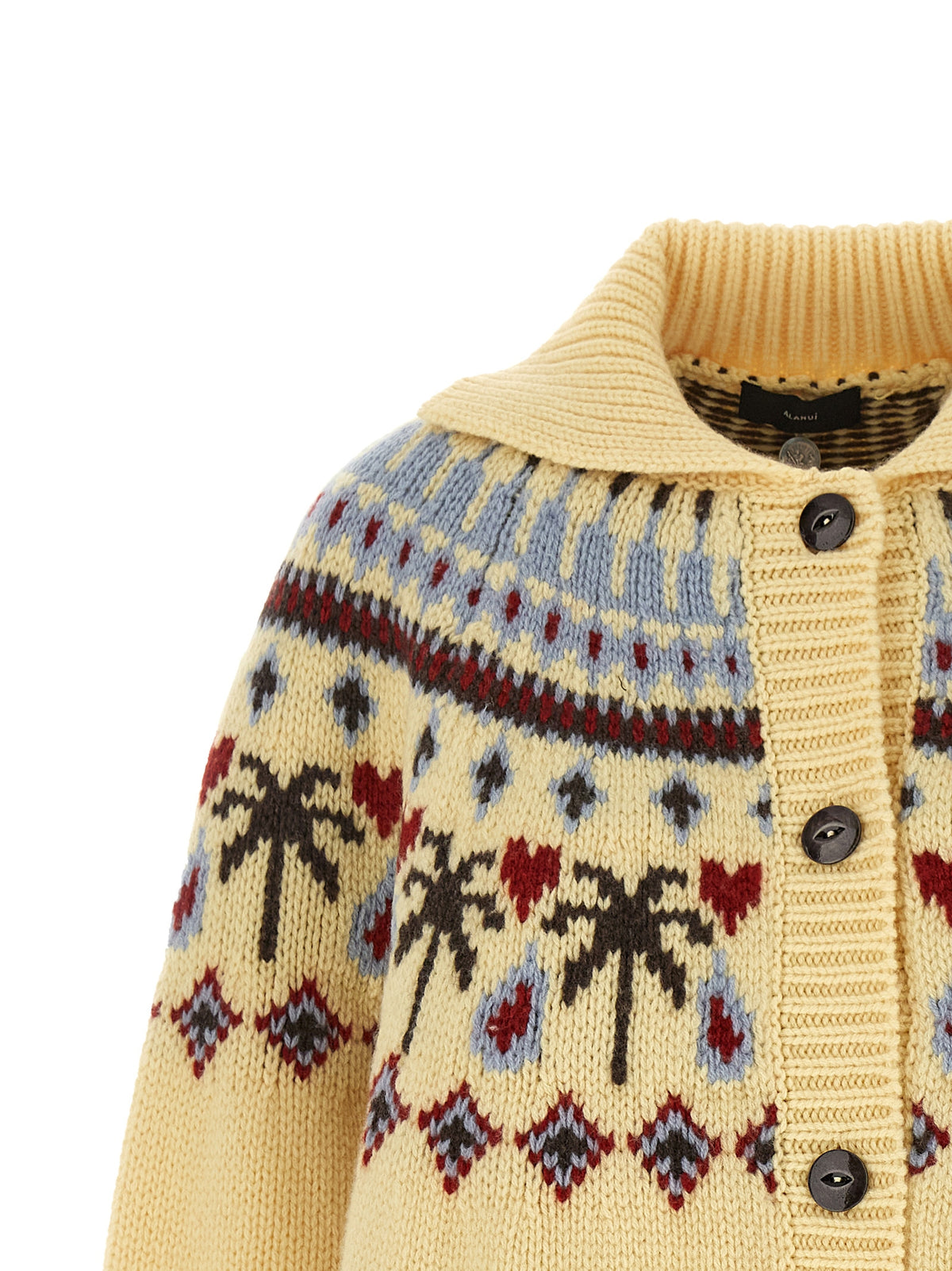 Alanui Mehrfarbige Strickjacke aus reiner Schurwolle