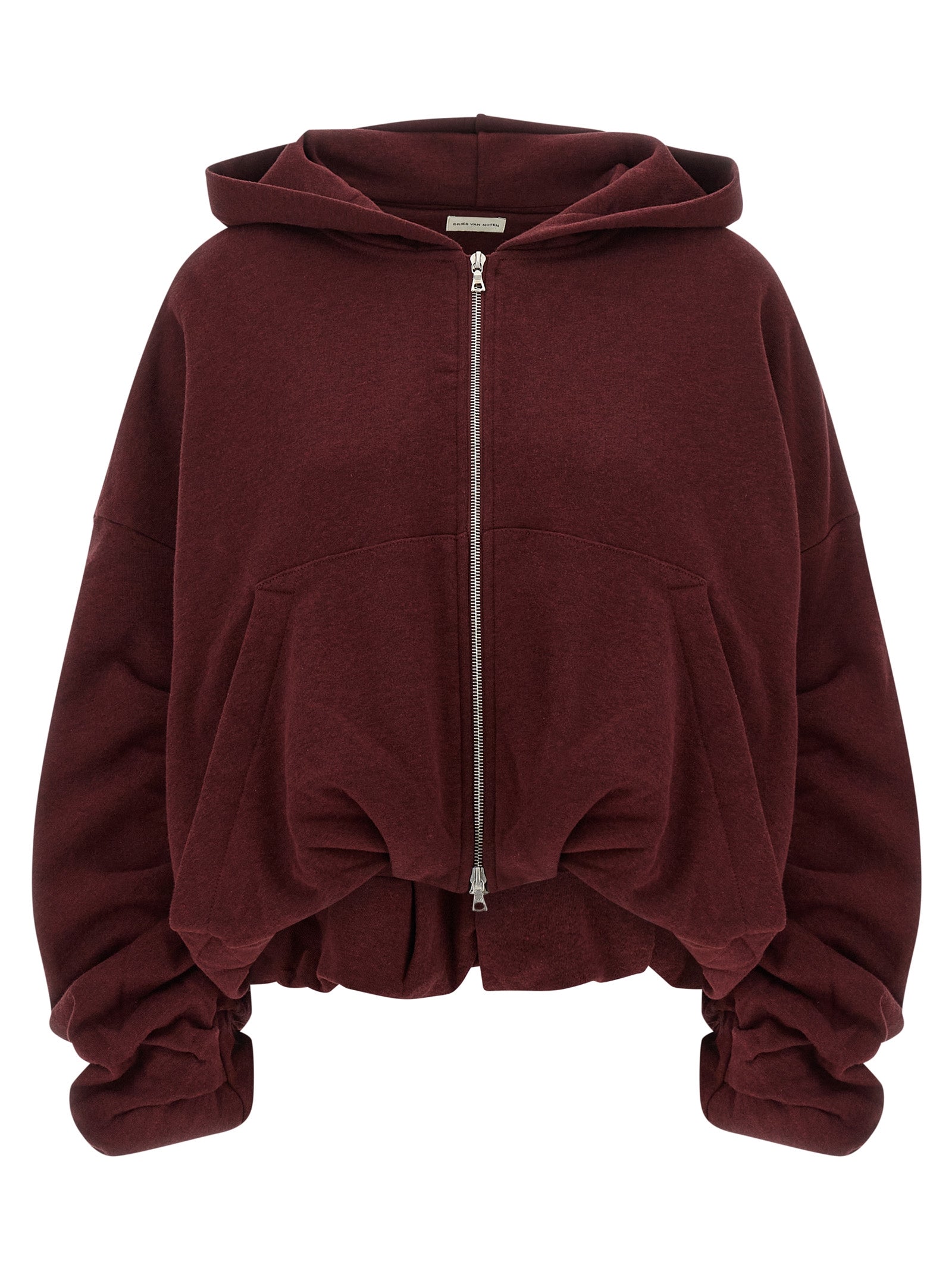 Dries Van Noten Kapuzenpullover aus Baumwolle in Bordeaux