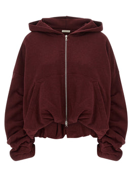 Dries Van Noten Kapuzenpullover aus Baumwolle in Bordeaux