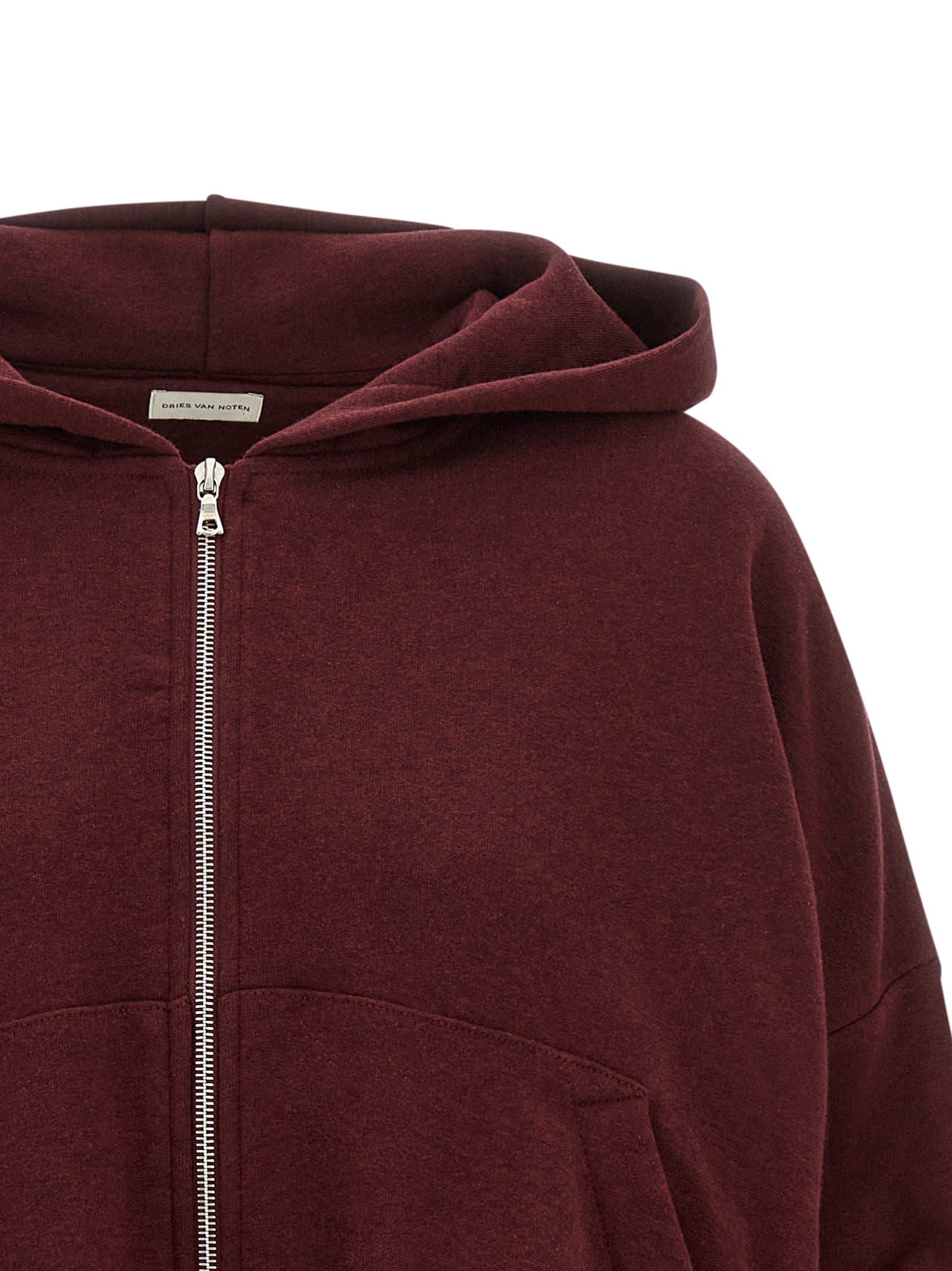 Dries Van Noten Kapuzenpullover aus Baumwolle in Bordeaux