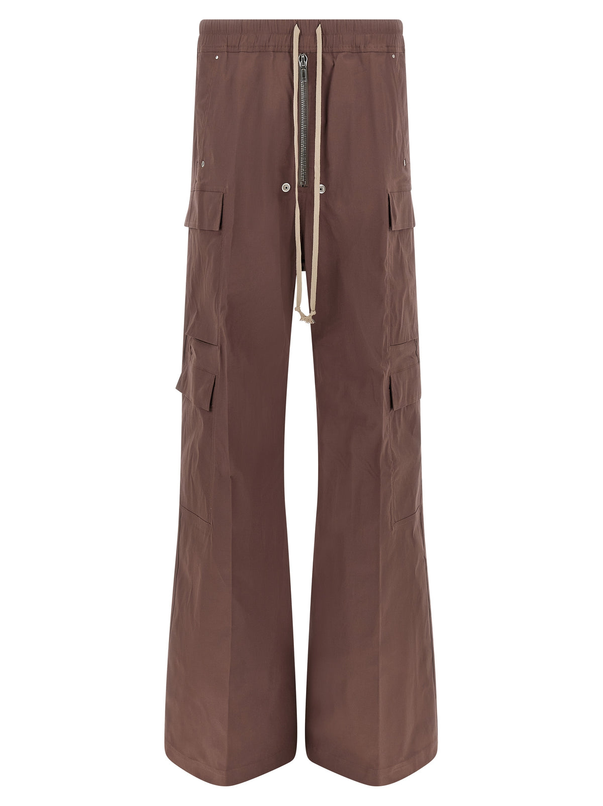 Rick Owens Braune Baumwollhose mit ausgestelltem Bein