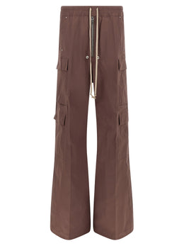 Rick Owens Braune Baumwollhose mit ausgestelltem Bein