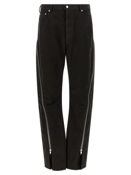 Rick Owens Schwarze Baumwollhose mit ausgestelltem Bein