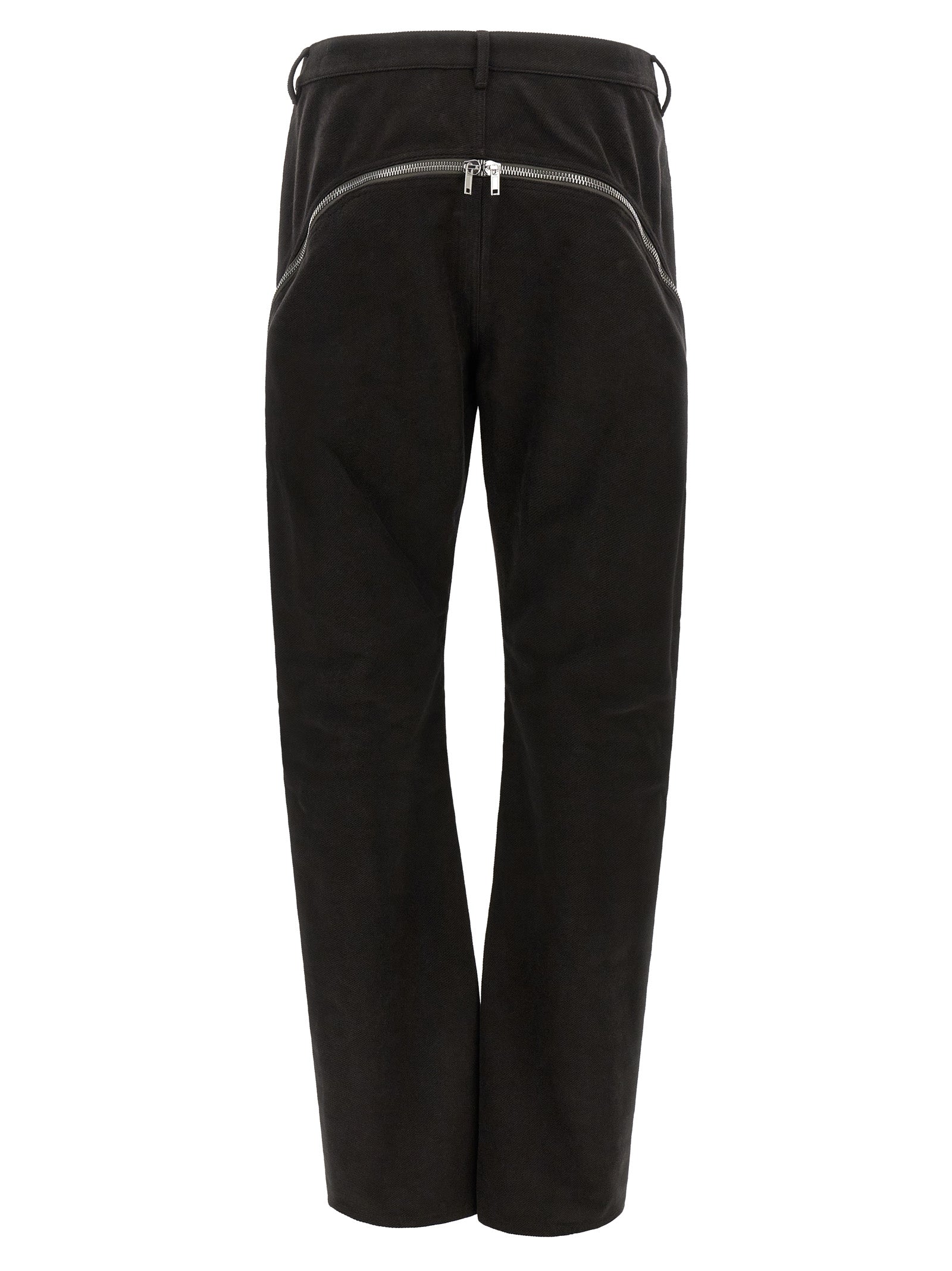 Rick Owens Schwarze Baumwollhose mit ausgestelltem Bein