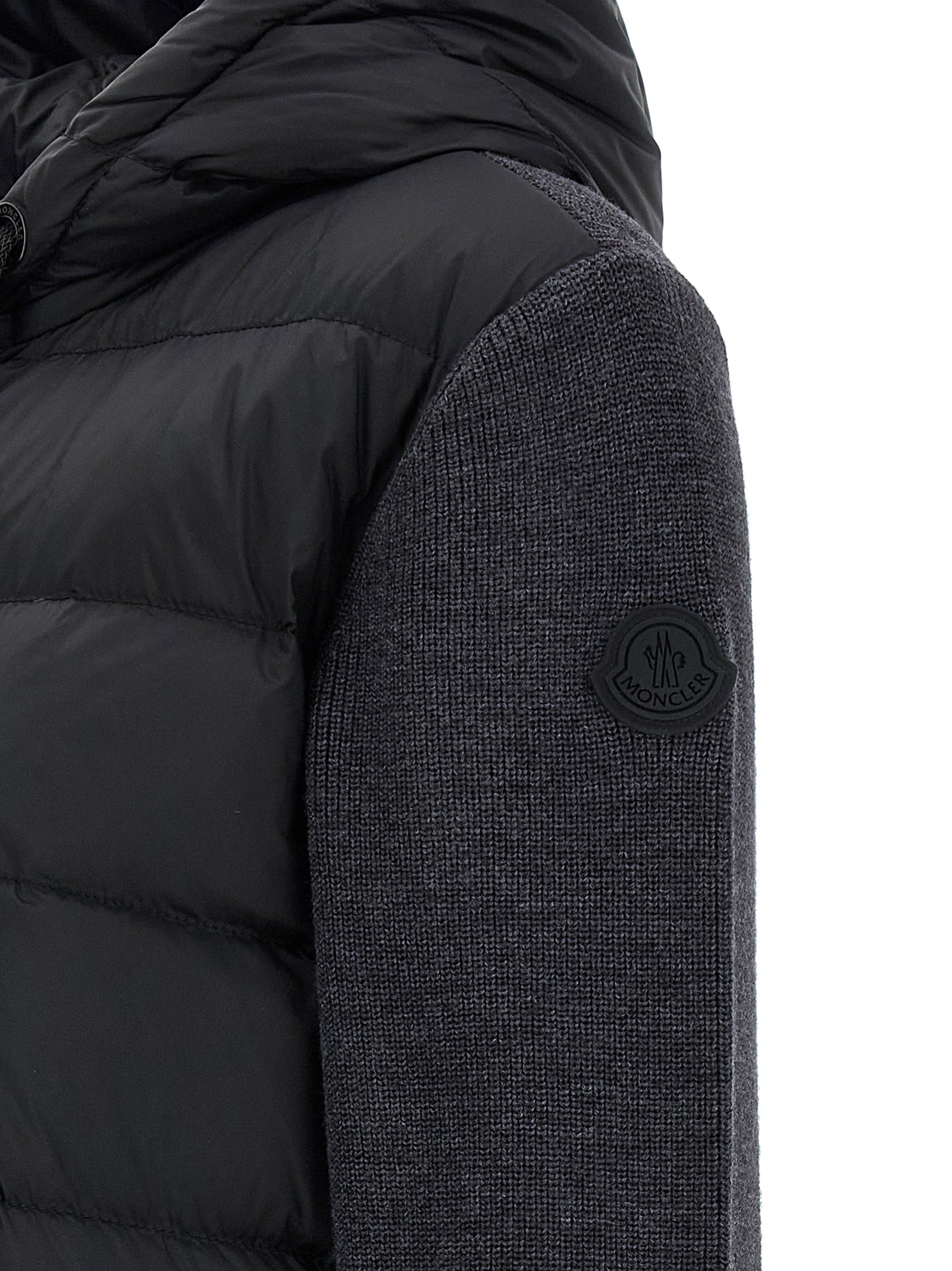 Moncler Grauer Cardigan aus Polyamid