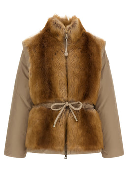 Moncler Beige Polyester Ärmellose Jacke