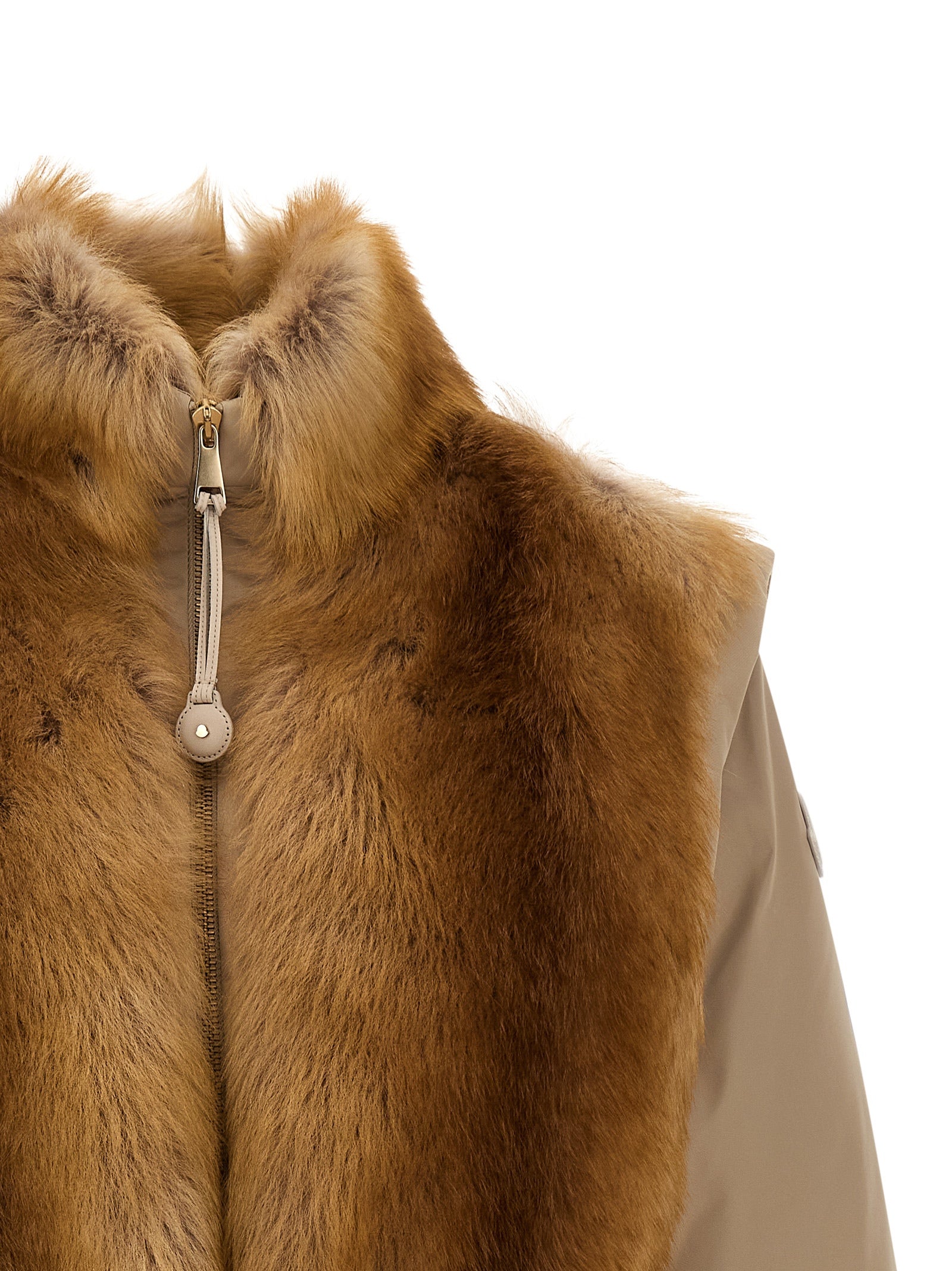 Moncler Beige Polyester Ärmellose Jacke