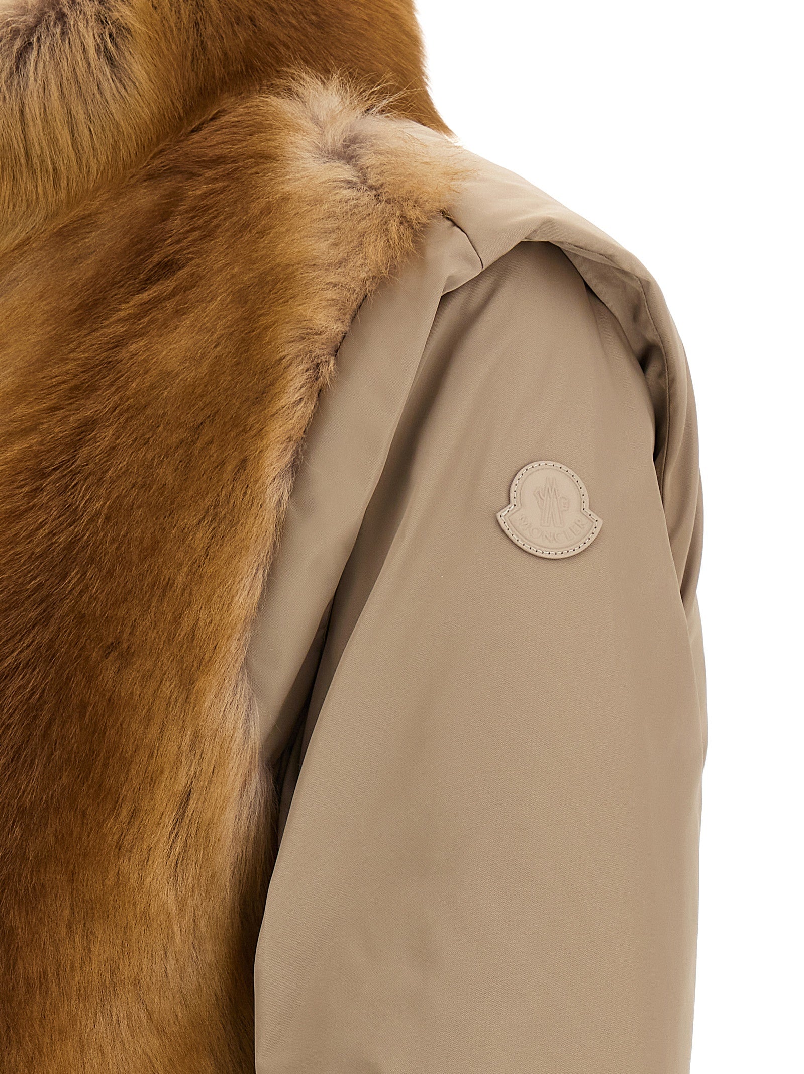 Moncler Beige Polyester Ärmellose Jacke