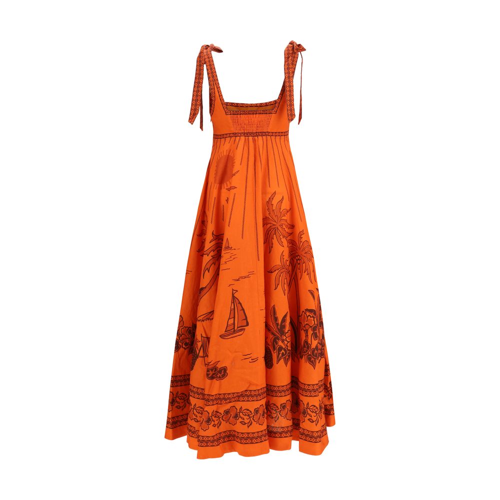 Alemais Oranger Leinen-Freizeitkleid