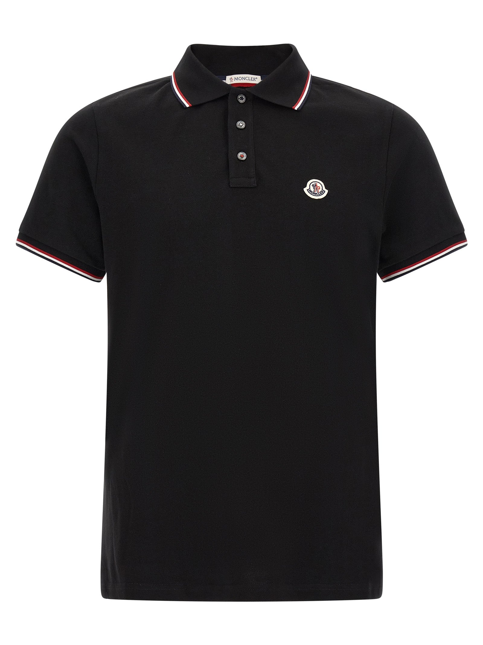Moncler Schwarzes Baumwoll-Poloshirt