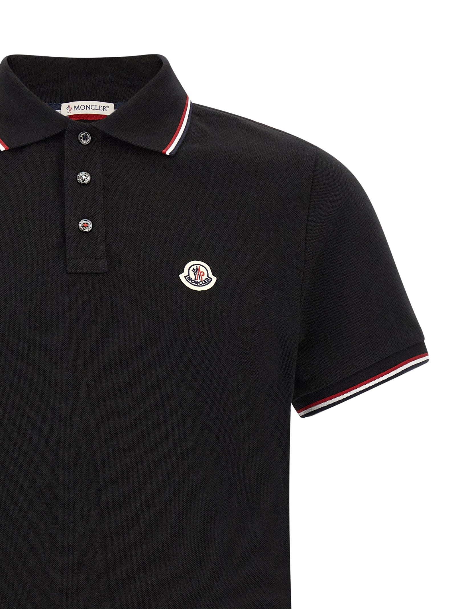 Moncler Schwarzes Baumwoll-Poloshirt