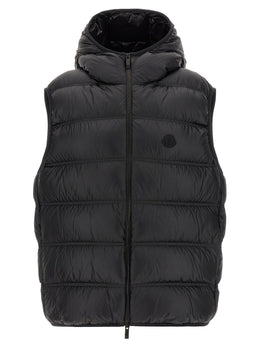 Moncler Schwarze ärmellose Jacke aus Polyamid