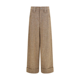 Brunello Cucinelli Beige Wollhose Oves Aries Casual Pants
